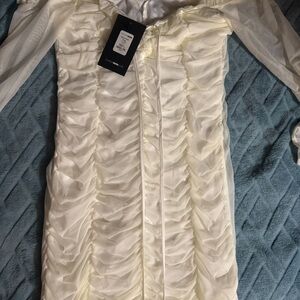 Fashion Nova White Mesh Dress